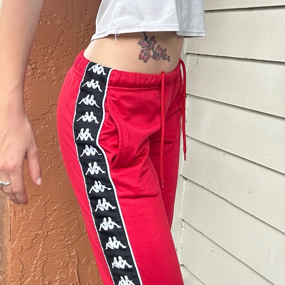 Y2K Streetwear Kappa Red White Black Jogger Japanese - Picture 1 of 3